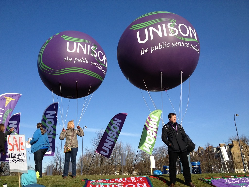 Unison balloons on a picket line