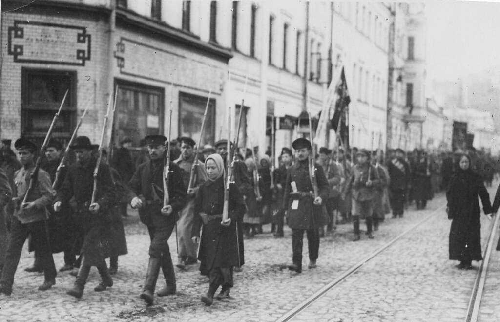 A group of Red Army Soldiers march in Moscow