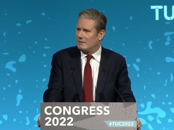 Keir Starmer speaking at the 2022 TUC Congress